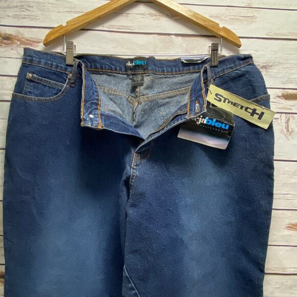 Deja Blue Stretch Denim Blue Jeans Women's PLUS Size 22 NWT Boot Cut Wide Leg - Picture 4 of 8